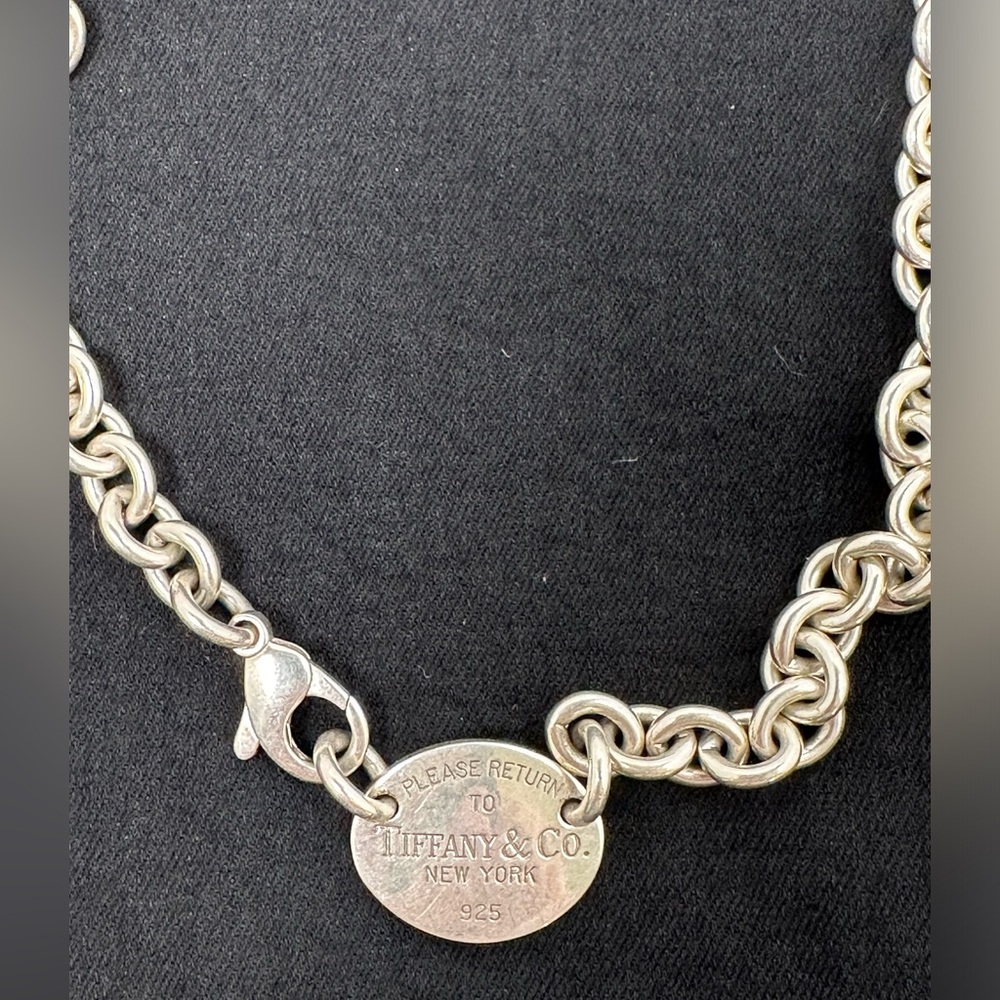 TIFFANY & CO. RETURN TO TIFFANY 925 VINTAGE OVAL TAG NECKLACE - Picture 10 of 13